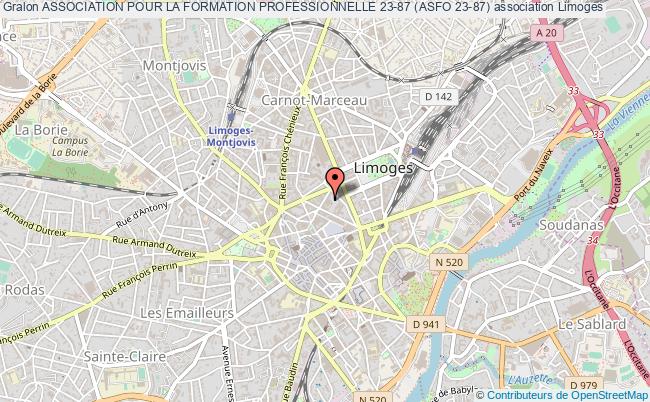 plan association Association Pour La Formation Professionnelle 23-87 (asfo 23-87) Limoges