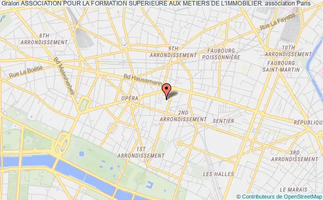 plan association Association Pour La Formation Superieure Aux Metiers De L'immobilier. PARIS