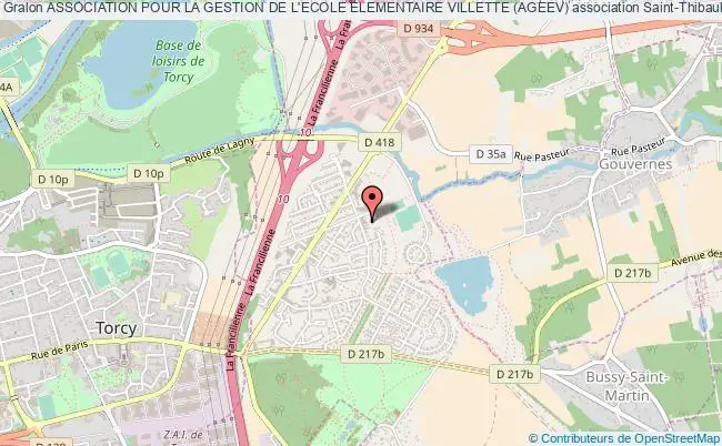 plan association Association Pour La Gestion De L'ecole Elementaire Villette (ageev) Saint-Thibault-des-Vignes