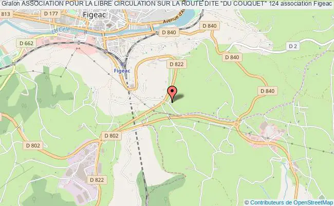 plan association Association Pour La Libre Circulation Sur La Route Dite "du Couquet" 124 Figeac