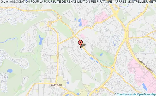 plan association Association Pour La Poursuite De Rehabilitation Respiratoire - Aprres Montpellier Metropole Montpellier