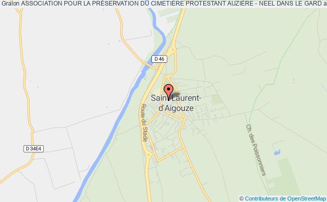 plan association Association Pour La PrÉservation Du CimetiÈre Protestant AuziÈre - Neel dans Le Gard Saint-Laurent-d'Aigouze