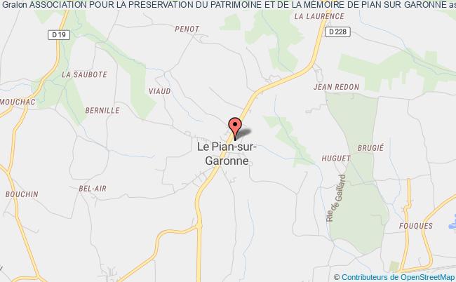 plan association Association Pour La Preservation Du Patrimoine Et De La MÉmoire De Pian Sur Garonne Le    Pian-sur-Garonne