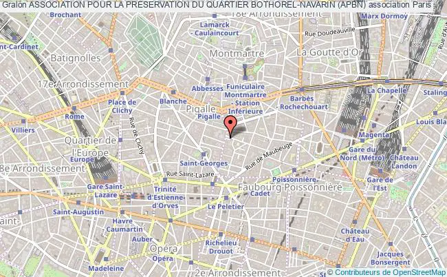 plan association Association Pour La Preservation Du Quartier Bothorel-navarin (apbn) Paris 9e