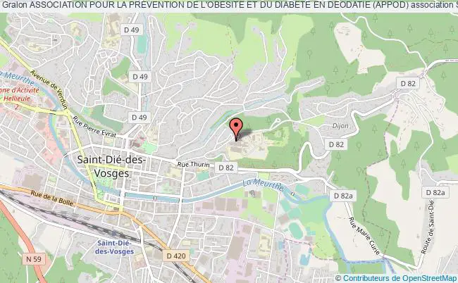 plan association Association Pour La Prevention De L'obesite Et Du Diabete En Deodatie (appod) Saint-Dié-des-Vosges