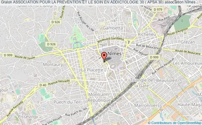 plan association Association Pour La Prevention Et Le Soin En Addictologie 30 ( Apsa 30) Nîmes