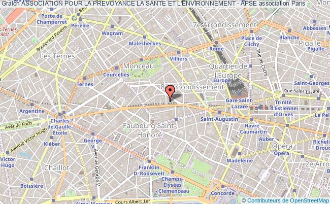 plan association Association Pour La Prevoyance La Sante Et L'environnement - Apse Paris