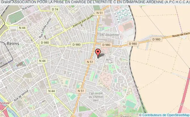 plan association Association Pour La Prise En Charge De L'hepatite C En Champagne-ardenne (a.p.c.h.c.c.a) Reims