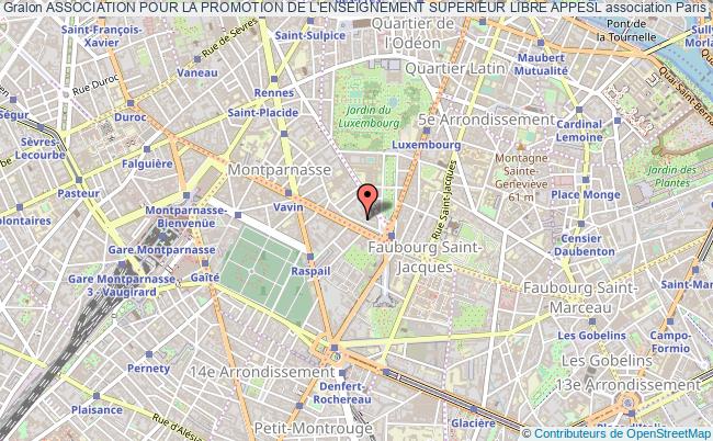 plan association Association Pour La Promotion De L'enseignement Superieur Libre Appesl Paris