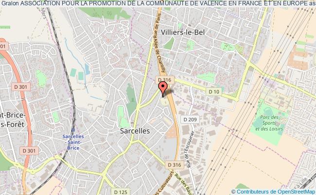 plan association Association Pour La Promotion De La Communaute De Valence En France Et En Europe Sarcelles