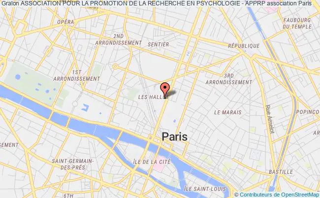 plan association Association Pour La Promotion De La Recherche En Psychologie - Apprp PARIS