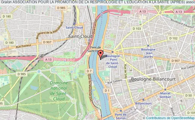 plan association Association Pour La Promotion De La Respirologie Et L'education A La Sante (apres) Boulogne-Billancourt