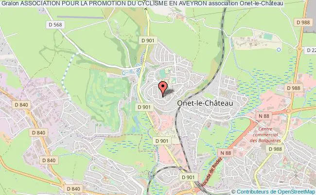 plan association Association Pour La Promotion Du Cyclisme En Aveyron Onet-le-Château