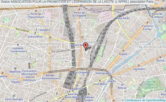 plan association Association Pour La Promotion Et L'expansion De La LaÏcite (l'appel) Paris