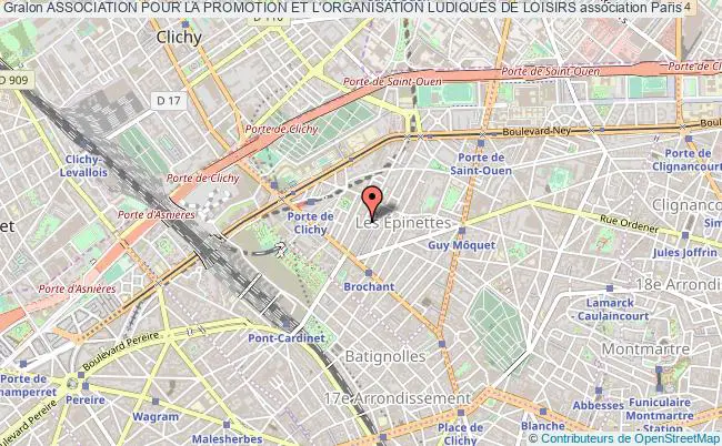 plan association Association Pour La Promotion Et L'organisation Ludiques De Loisirs Paris 17e