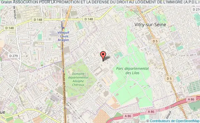 plan association Association Pour La Promotion Et La Defense Du Droit Au Logement De L'immigre (a.p.d.l.i.) Vitry-sur-Seine