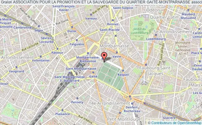 plan association Association Pour La Promotion Et La Sauvegarde Du Quartier GaitÉ-montparnasse PARIS