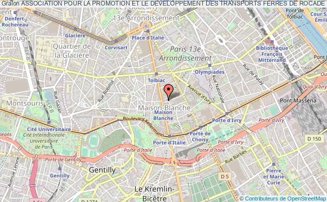 plan association Association Pour La Promotion Et Le Developpement Des Transports Ferres De Rocade En Region Ile De France - Orbital Paris
