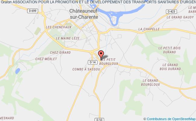 plan association Association Pour La Promotion Et Le Developpement Des Transports Sanitaires D'urgence De La Charente - A.t.s.u. 16 Châteauneuf-sur-Charente