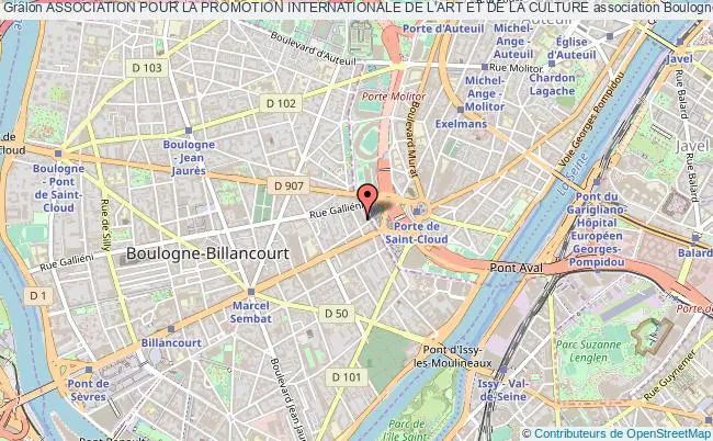 plan association Association Pour La Promotion Internationale De L'art Et De La Culture Boulogne-Billancourt