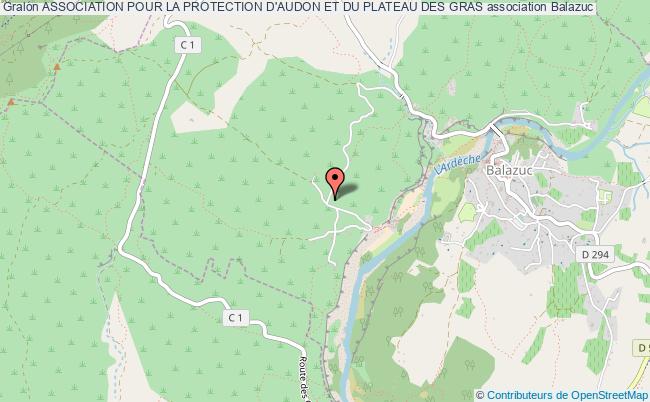 plan association Association Pour La Protection D'audon Et Du Plateau Des Gras Balazuc