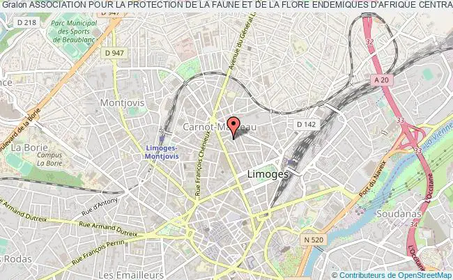 plan association Association Pour La Protection De La Faune Et De La Flore Endemiques D'afrique Centrale (proffac) Limoges