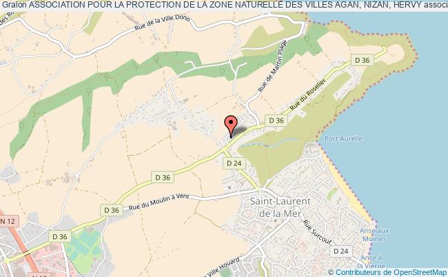 plan association Association Pour La Protection De La Zone Naturelle Des Villes Agan, Nizan, Hervy Plérin