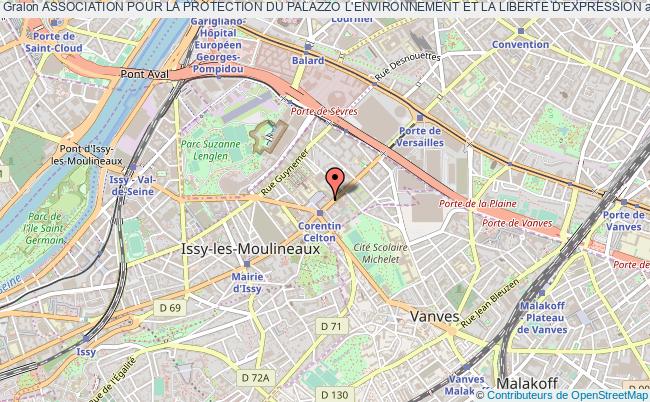 plan association Association Pour La Protection Du Palazzo L'environnement Et La Liberte D'expression Issy-les-Moulineaux