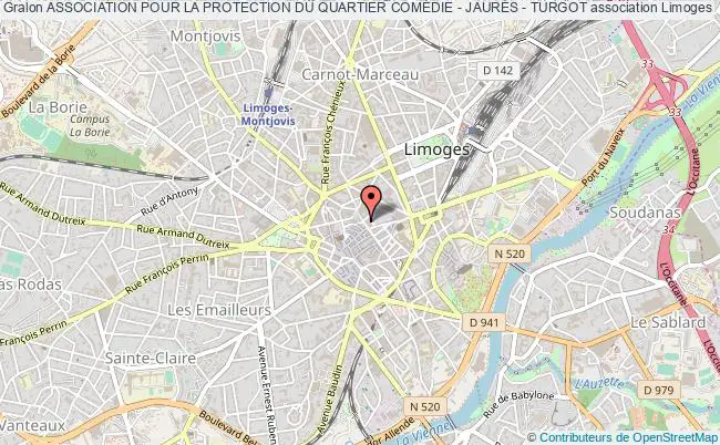 plan association Association Pour La Protection Du Quartier ComÉdie - JaurÈs - Turgot Limoges