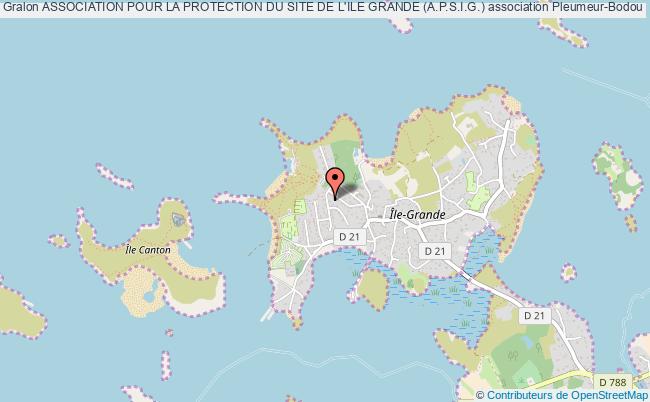 plan association Association Pour La Protection Du Site De L'ile Grande (a.p.s.i.g.) Pleumeur-Bodou