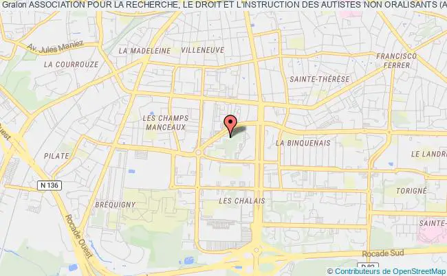 plan association Association Pour La Recherche, Le Droit Et L'instruction Des Autistes Non Oralisants (ardiano) Rennes