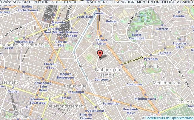 plan association Association Pour La Recherche, Le Traitement Et L?enseignement En Oncologie A Saint-louis (arteos) Paris