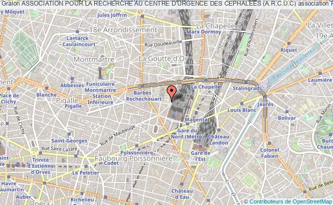 plan association Association Pour La Recherche Au Centre D'urgence Des Cephalees (a.r.c.u.c) Paris 10e
