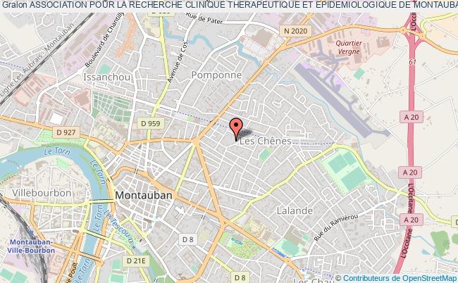 plan association Association Pour La Recherche Clinique Therapeutique Et Epidemiologique De Montauban (a.r.c.t.e.m.). Montauban