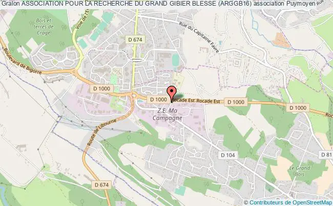 plan association Association Pour La Recherche Du Grand Gibier Blesse (arggb16) Puymoyen