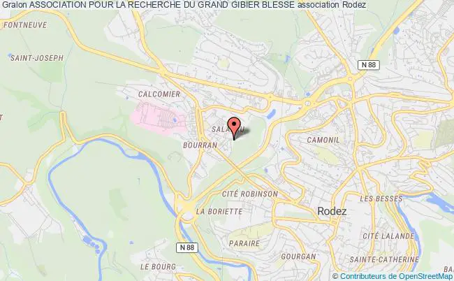 plan association Association Pour La Recherche Du Grand Gibier Blesse Rodez