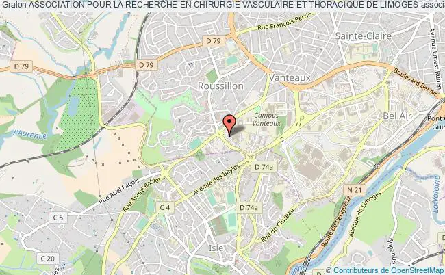 plan association Association Pour La Recherche En Chirurgie Vasculaire Et Thoracique De Limoges Limoges