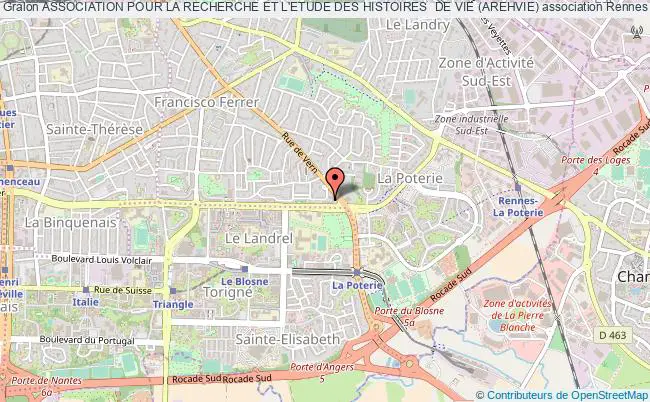 plan association Association Pour La Recherche Et L'etude Des Histoires  De Vie (arehvie) Rennes