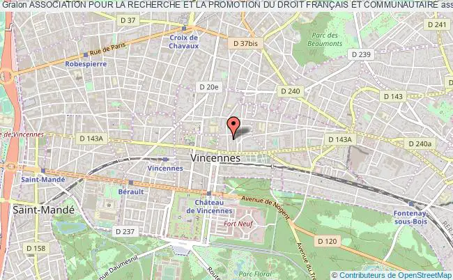plan association Association Pour La Recherche Et La Promotion Du Droit FranÇais Et Communautaire Vincennes