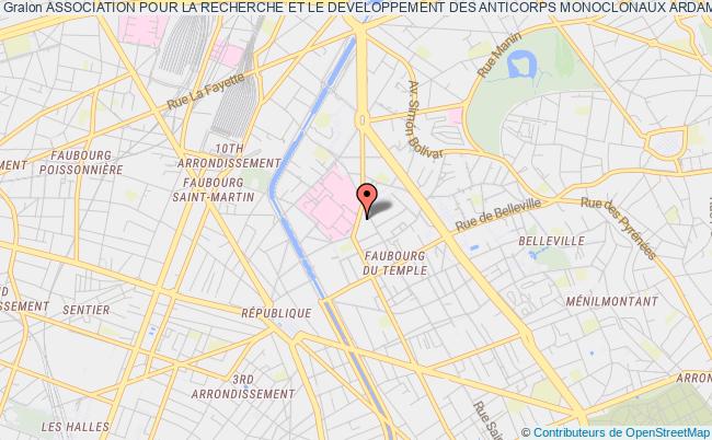 plan association Association Pour La Recherche Et Le Developpement Des Anticorps Monoclonaux Ardam Paris