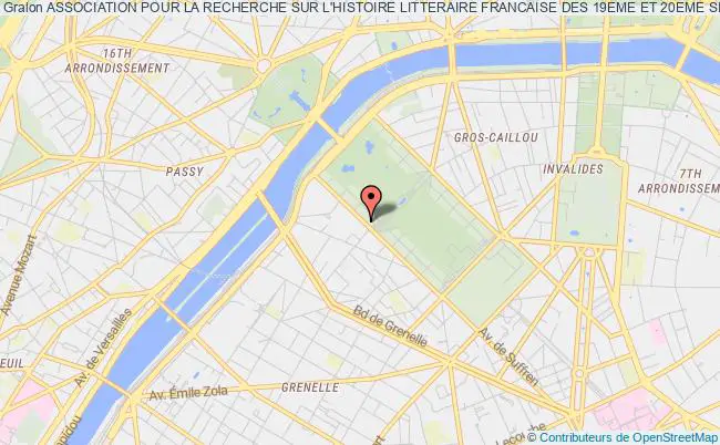 plan association Association Pour La Recherche Sur L'histoire Litteraire Francaise Des 19eme Et 20eme Siecles Paris