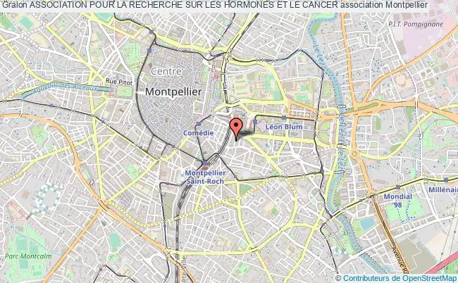 plan association Association Pour La Recherche Sur Les Hormones Et Le Cancer Montpellier cedex 5