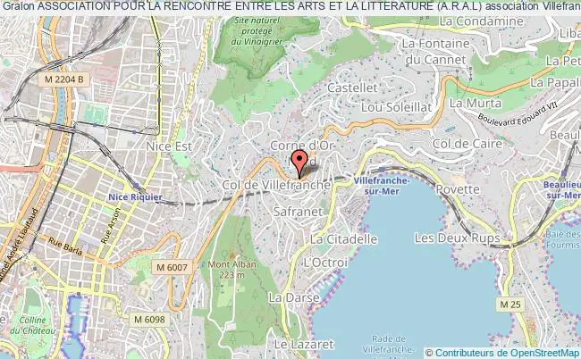 plan association Association Pour La Rencontre Entre Les Arts Et La Litterature (a.r.a.l) Villefranche-sur-Mer