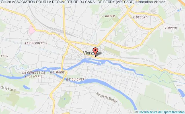 plan association Association Pour La Reouverture Du Canal De Berry (arecabe) Vierzon