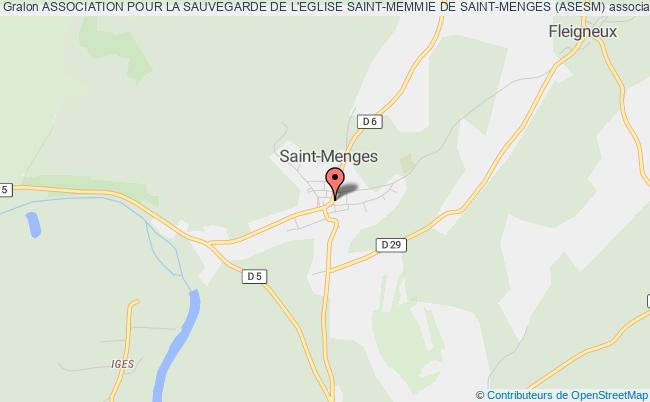 plan association Association Pour La Sauvegarde De L'eglise Saint-memmie De Saint-menges (asesm) Saint-Menges