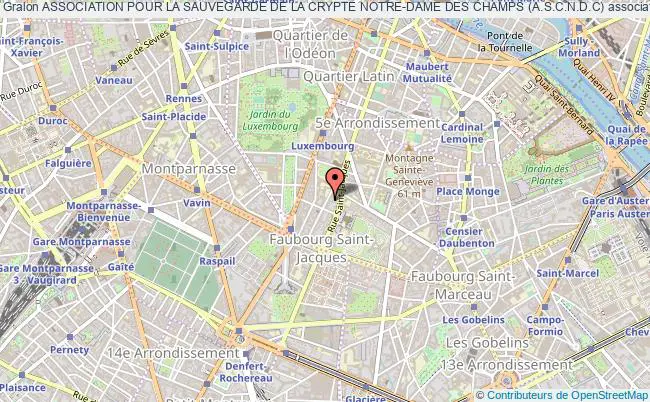 plan association Association Pour La Sauvegarde De La Crypte Notre-dame Des Champs (a.s.c.n.d.c) Paris