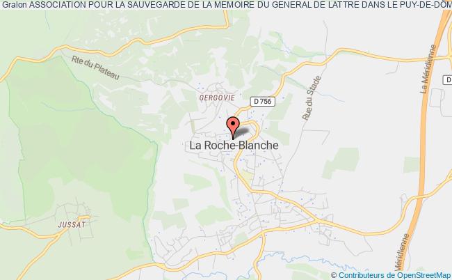 plan association Association Pour La Sauvegarde De La Memoire Du General De Lattre Dans Le Puy-de-dÔme La    Roche-Blanche