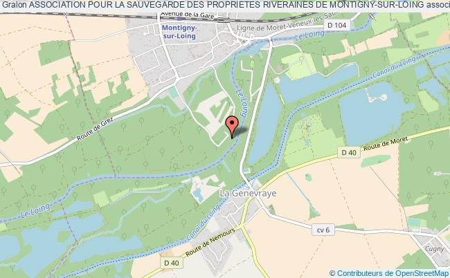 plan association Association Pour La Sauvegarde Des Proprietes Riveraines De Montigny-sur-loing Montigny-sur-Loing