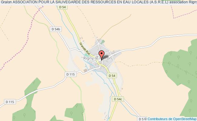 plan association Association Pour La Sauvegarde Des Ressources En Eau Locales (a.s.r.e.l) Rigny-le-Ferron