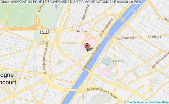 plan association Association Pour La Sauvegarde Du Patrimoine Automobile Paris 16e
